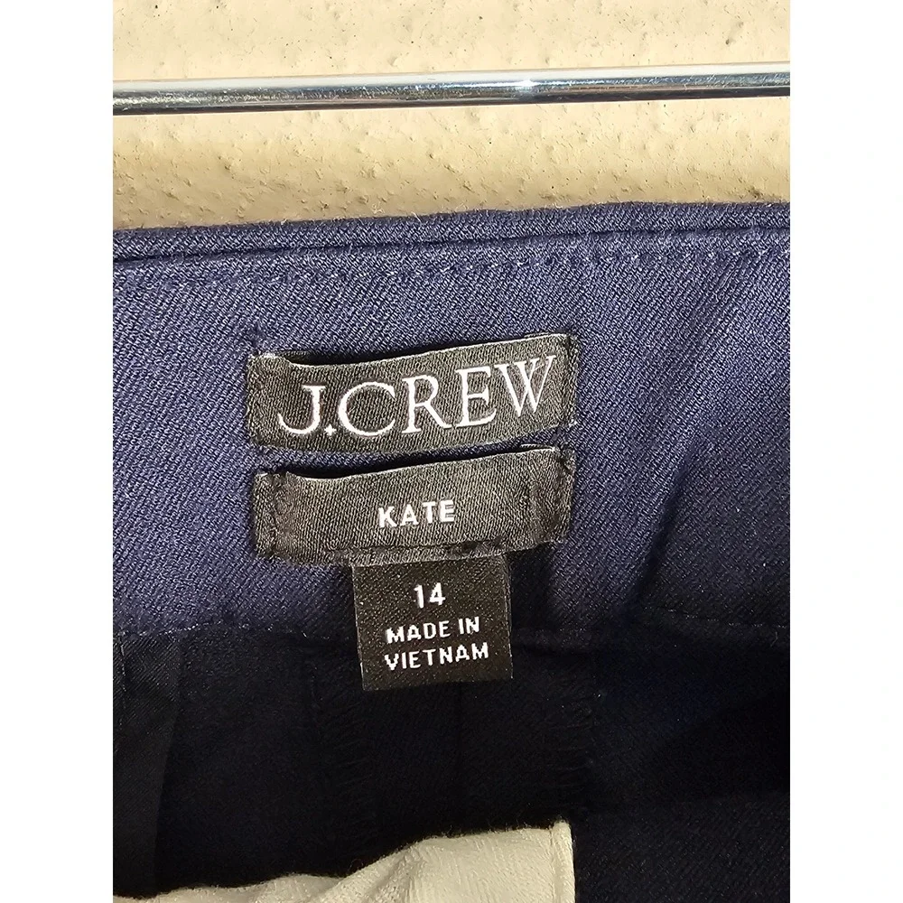 J Crew Womens‎ Navy Blue Kate Straight Leg Pants 14